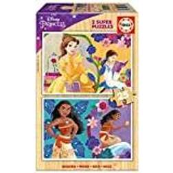Educa Set 2 pussel Princesses Disney Bella Vaiana 25 Delar