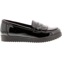 Miss Riot Girls School Shoes Abbie Slip On - Black