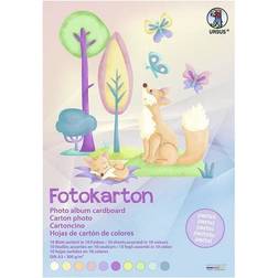 Ursus 3804099 Fotokarton, Pastell, DIN A3, 300g/qm, 10 Blatt in 10 Farben, durchgefärbt, aus Frischzellulose, lichtbeständig, ideal für kreatives Basteln