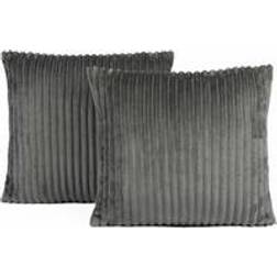 Sienna Ribbed Soft Fleece Cushion Cover Black