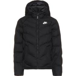 NIKE Older Kid's Sportswear Synthetic-Fill Hooded Jacket - Black/White (DX1264-326)