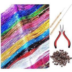 Hair Tinsel Strands Kit, Silk Hair Tinsel Fairy Hair Tinsel Kit