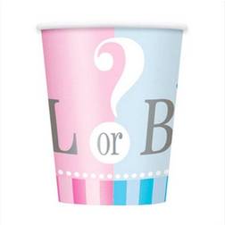 Unique Party Gender Reveal Cup Pack of 8