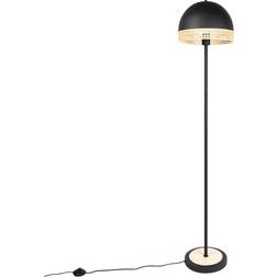 Lindby Lonnaris Med Rattan Sort Gulvlampe