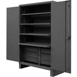 Durham Heavy Duty Pegboard & Shelf Cabinet HDCDP244878-4SS6B95 12 Gauge 48-3/16"Wx24-1/16"Dx78"H