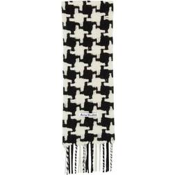 Acne Studios Houndstooth pattern scarf white_black