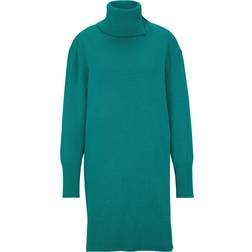 HUGO BOSS Rollkragenkleid aus Baumwolle und Schurwolle
