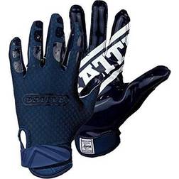 Battle Sports Youth TripleThreat UltraTack Football Gloves Navy