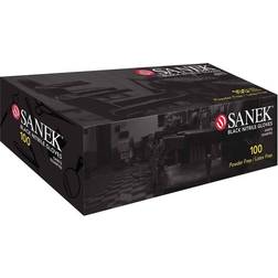 Graham Beauty Sanek 78525 Nitrile Gloves, Large, Black