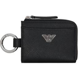 Emporio Armani Black Logo Plaque Wallet - BLACK BLACK UNI