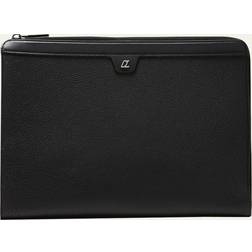 Christian Louboutin Men's For Rui Leather Zip Pouch BLACK/LOUBI