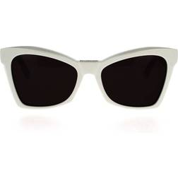 Balenciaga BB0231S 005 57 Vita Solglasögon