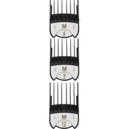 Moser ProfiLine Magnetic Premium Attachment Combs 1.2 cm Sort Sølv Glas