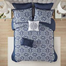 Madison Park 7-Piece Flocked Bedspread Blue