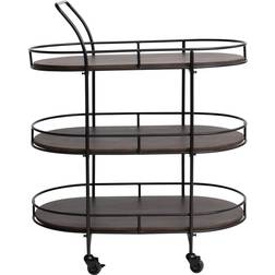 Storied Home 37" Metal Bar Cart with Lined Trolley Table