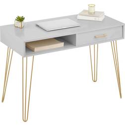 mDesign Metal/Wood Modern Writing Desk