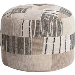 Storied Home Handwoven Cotton Patchwork Pouffe