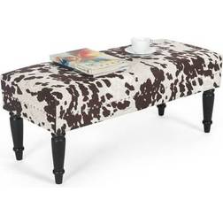 Adeco Cow Print Storage Bench