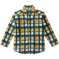 Kids' L.L. Bean Plaid Cozy Fleece Shirt Jacket Ochre