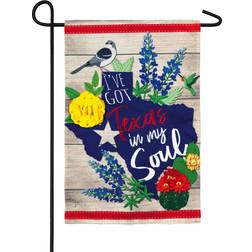 Evergreen Flag Texas My Soul Linen Garden Flag