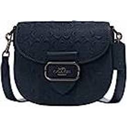 Coach Morgan Saddle Bag Signature Leather Gun Metal/Midnight Navy