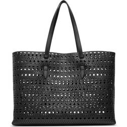 Alaïa Mina 44 vienne black leather tote bag