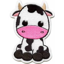 Cute cow patch embroidered iron on