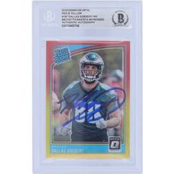 Panini Dallas Goedert Philadelphia Eagles Autographed 2018 Donruss Optic Red & Yellow Rated Rookie #197 Beckett Fanatics