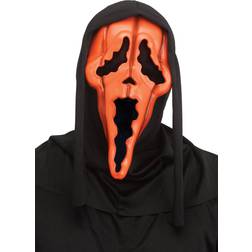 Fun World Ghost Face Pumpkin Adult Mask Black/Orange