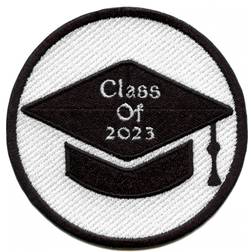 Class Of 2023 Patch Script In Graduation Cap Round Embroidered Iron On