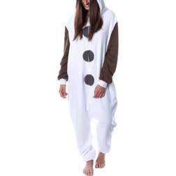 Frozen One-Piece Pajamas White Frozen White & Brown Olaf Pajama Costume Adult