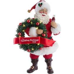 Coca-Cola Santa Holding Lighted Wreath 10 Dekofigur