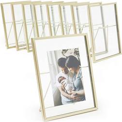 Juvale Gold Glass Floating Pressed Flowers Photo Frame