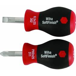 Wiha SoftFinish Stubby & Phillips Set 2 Slotted Screwdriver