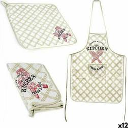 Kinvara Set de Cocina 2 Piezas Blanco (12 Unidades) Delantal Blanco