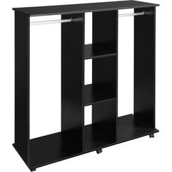 Homcom Mobile Double Open Black Wardrobe 120x128cm