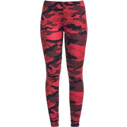 Urban Classics Women's Camo Leggings - Red Camo