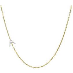 Asymmetric Initial A-Z Necklace - Gold/Diamonds