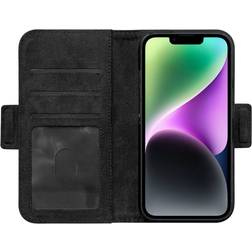 KEY iPhone 14 Nordfjord Slim Wallet Læder Cover m. Pung Sort