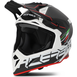 Acerbis Steel Carbon Motocross Helm - Matt Schwarz/Rot