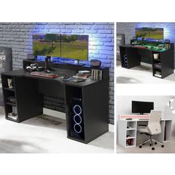 Forte Tezaur Gaming Desk 2 Shelves With Led