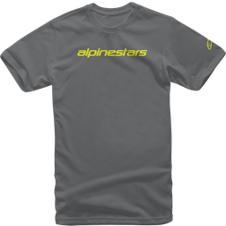 Alpinestars T-Shirt Wordmark, Koksgrå/Neongul