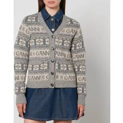 Ganni Logo Wool-Blend Mix