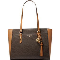 Michael Kors Sullivan Large Logo and Leather Tote Bag - Brn/Acorn