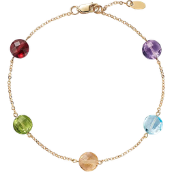 Saks Fifth Avenue Gemstone Station Bracelet - Gold/Topaz/Amethyst/Peridot/Citrine