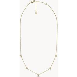 Fossil Sadie Trio Glitz Gold-Tone Stainless Steel Station Necklace JF04115710 JF04115710