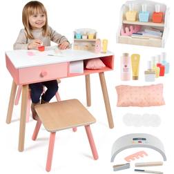 Svan Pretend nail salon wooden play set run your own salon full playset