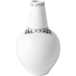 Royal Copenhagen Black Lace White Vase 5.9"