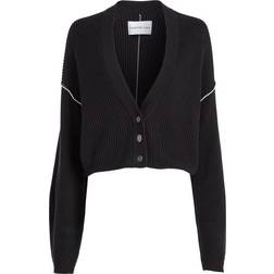 Calvin Klein Contrast Seaming Cardigan - Black