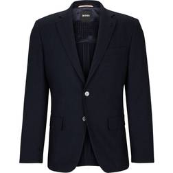 HUGO BOSS H-Hutson Slim Fit Herringbone Blazer - Dark Blue